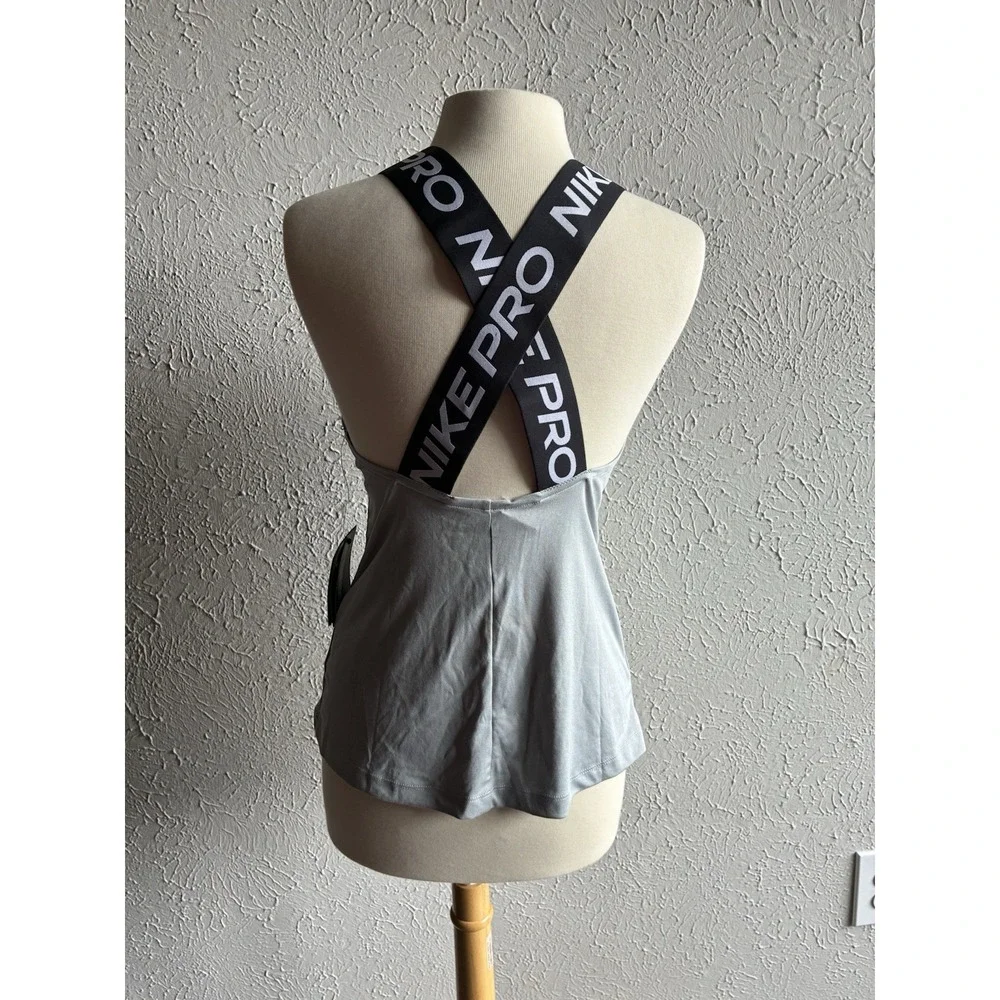 Nike Pro Dri-FIT Gray Crossback Tank Top Women's Size S NWT Athletic Workout